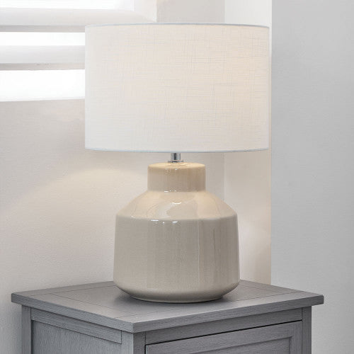 Olivia's Nala Crackle Effect Table Lamp in Cream