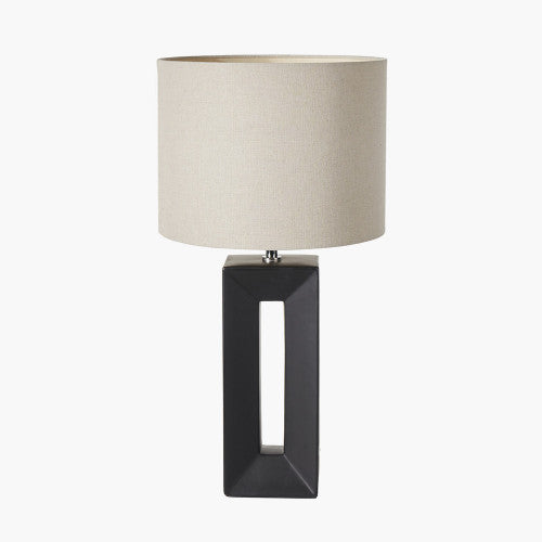 Olivia's Joji Ceramic Tall Table Lamp in Black