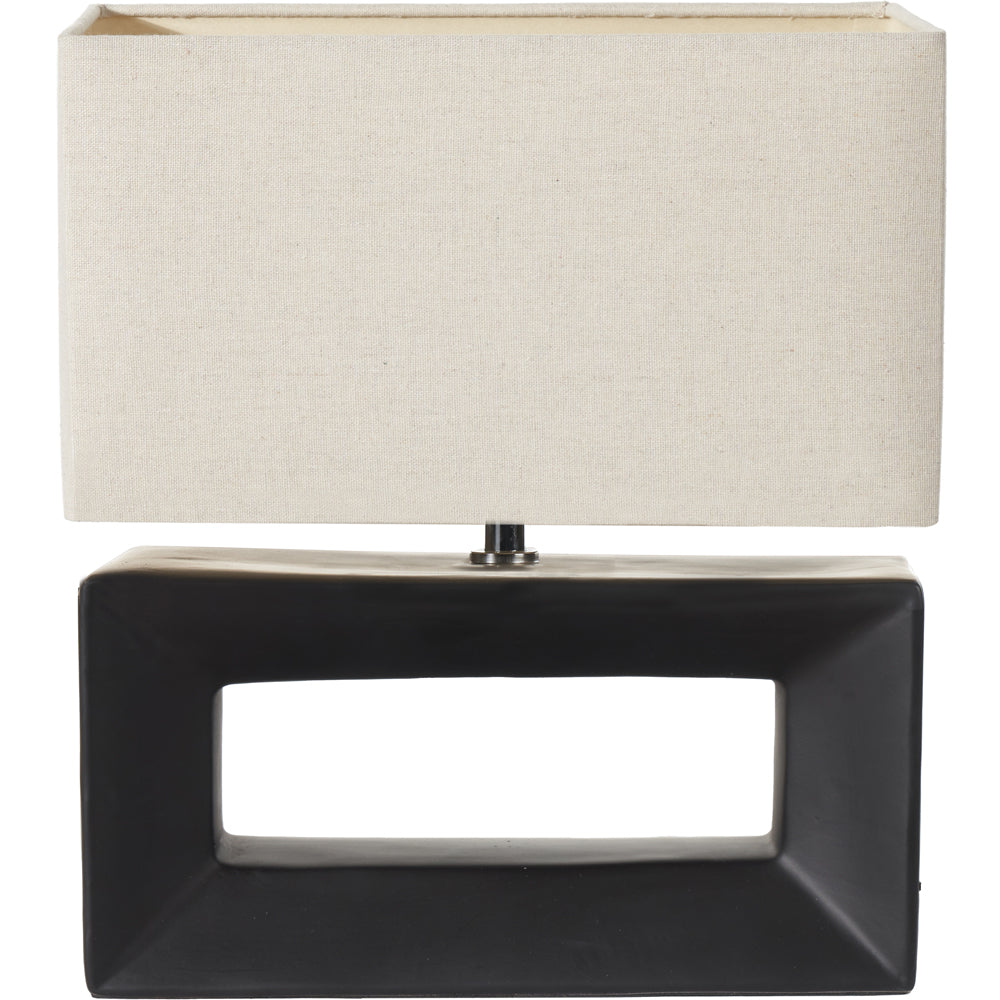 Olivia's Joji Ceramic Rectangular Table Lamp in Black