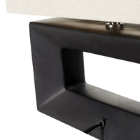 Olivia's Joji Ceramic Rectangular Table Lamp in Black