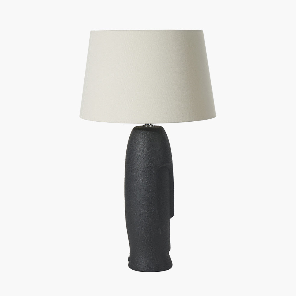 Rushmore Conan Textured Ceramic Table Lamp With Face Detail in Black