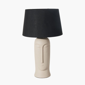 Olivia's Conan Texture Ceramic Table Lamp With Face Detail in Cream