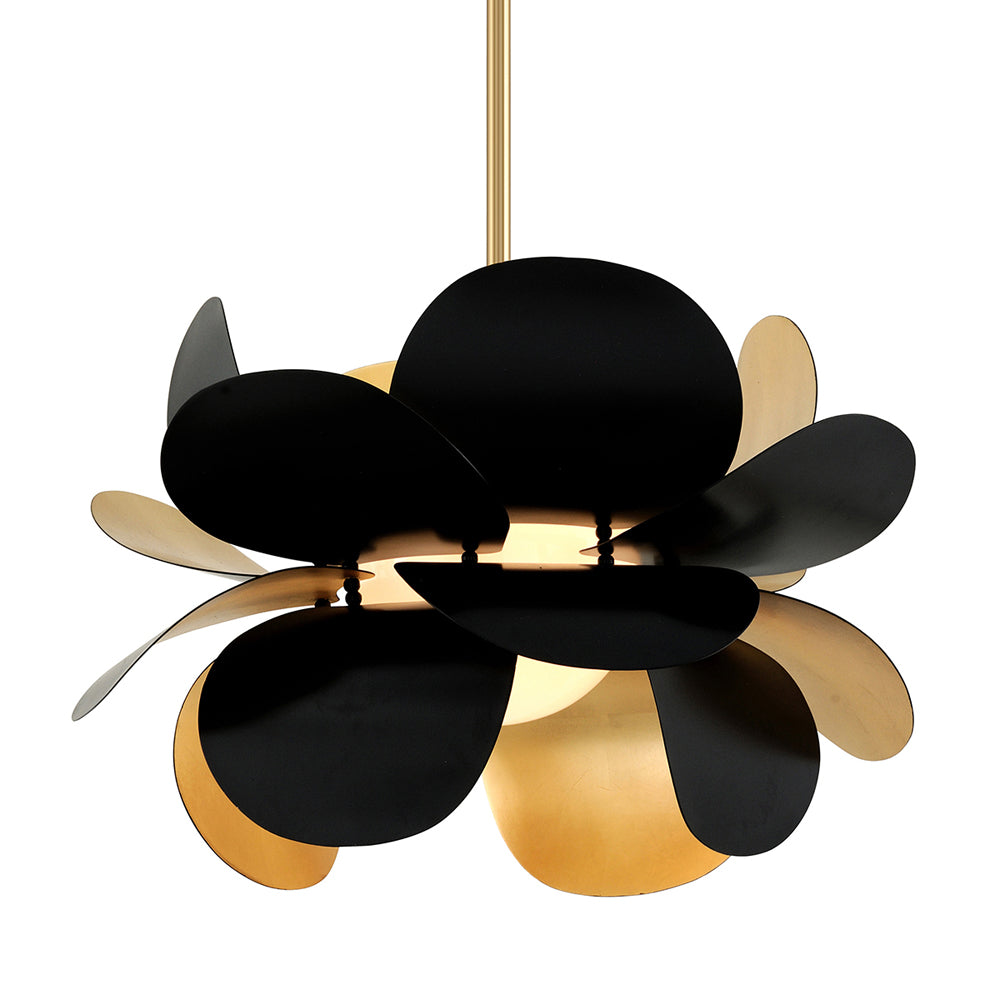 Hudson Valley Lighting Ginger Black Base And Opal White Shade Chandelier