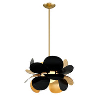 Hudson Valley Lighting Ginger Black Base And Opal White Shade Chandelier