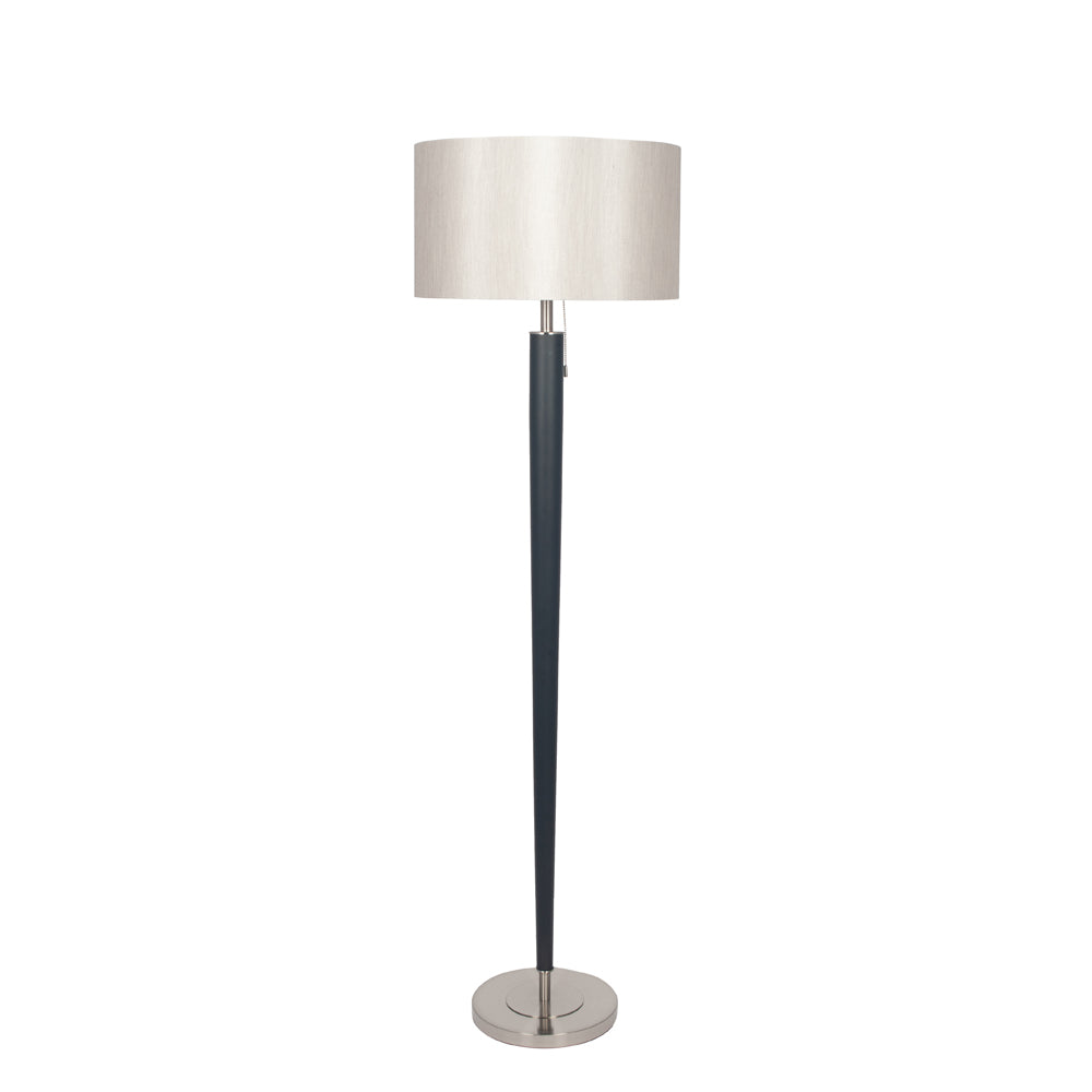 Olivias Melanie Metal Floor Lamp in Brushed Silver and Matt Black