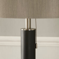 Olivias Melanie Metal Floor Lamp in Brushed Silver and Matt Black