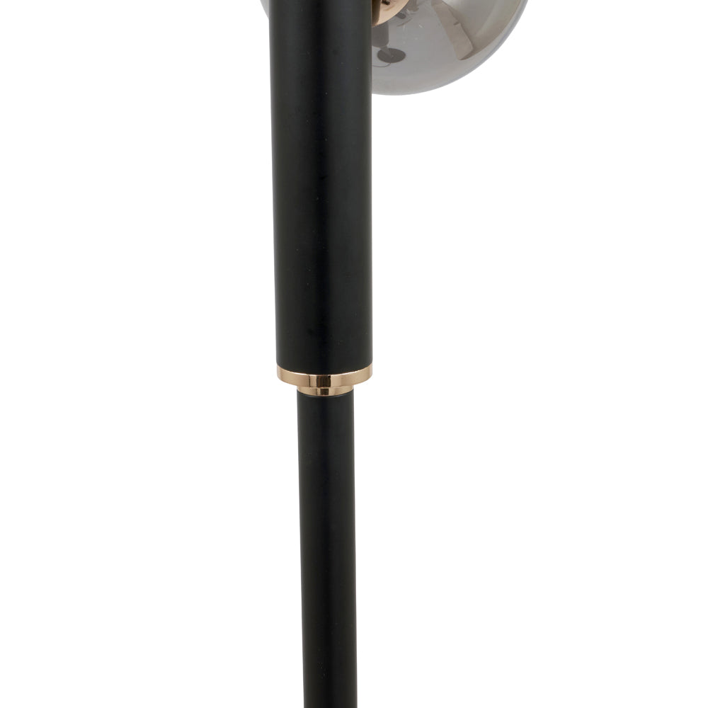 Olivia's Serena Floor Lamp in Smoke Glass and Black Metal