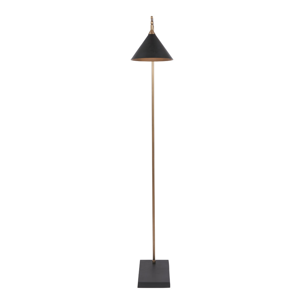 Olivia's Netty Floor Lamp in Matt Black And Antiuqe Brass