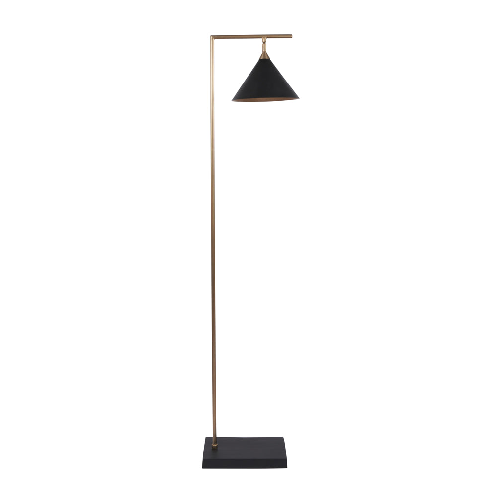 Olivia's Netty Floor Lamp in Matt Black And Antiuqe Brass