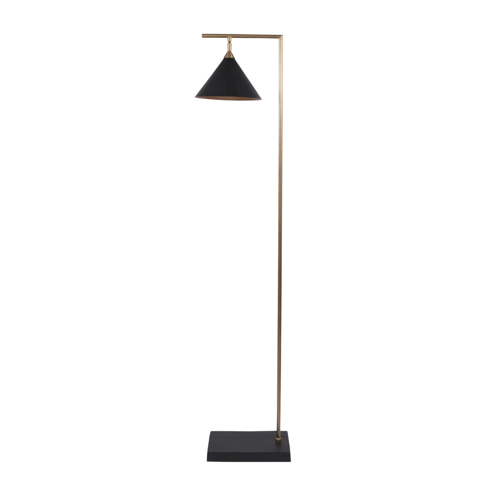 Olivia's Netty Floor Lamp in Matt Black And Antiuqe Brass