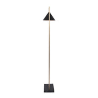 Olivia's Netty Floor Lamp in Matt Black And Antiuqe Brass