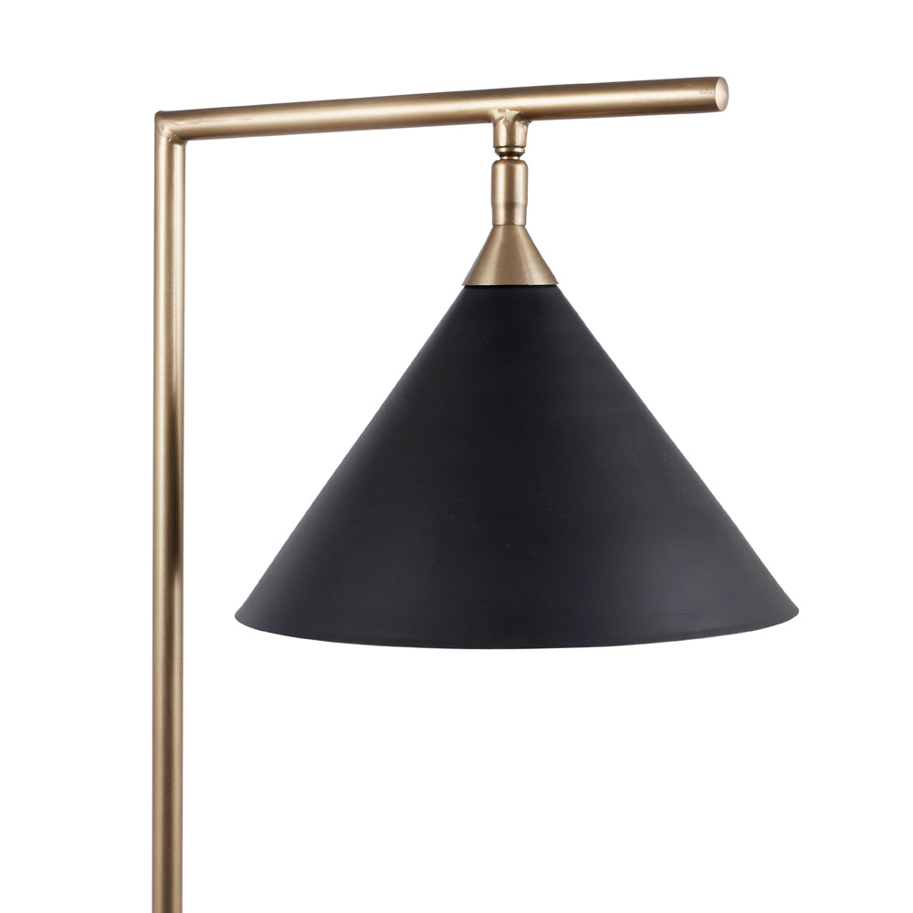 Olivia's Netty Floor Lamp in Matt Black And Antiuqe Brass