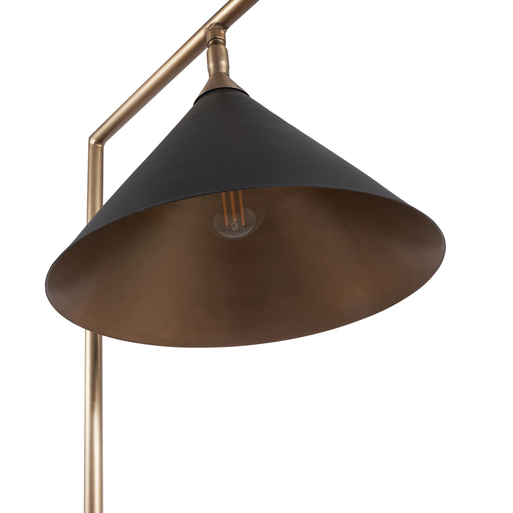 Olivia's Netty Floor Lamp in Matt Black And Antiuqe Brass