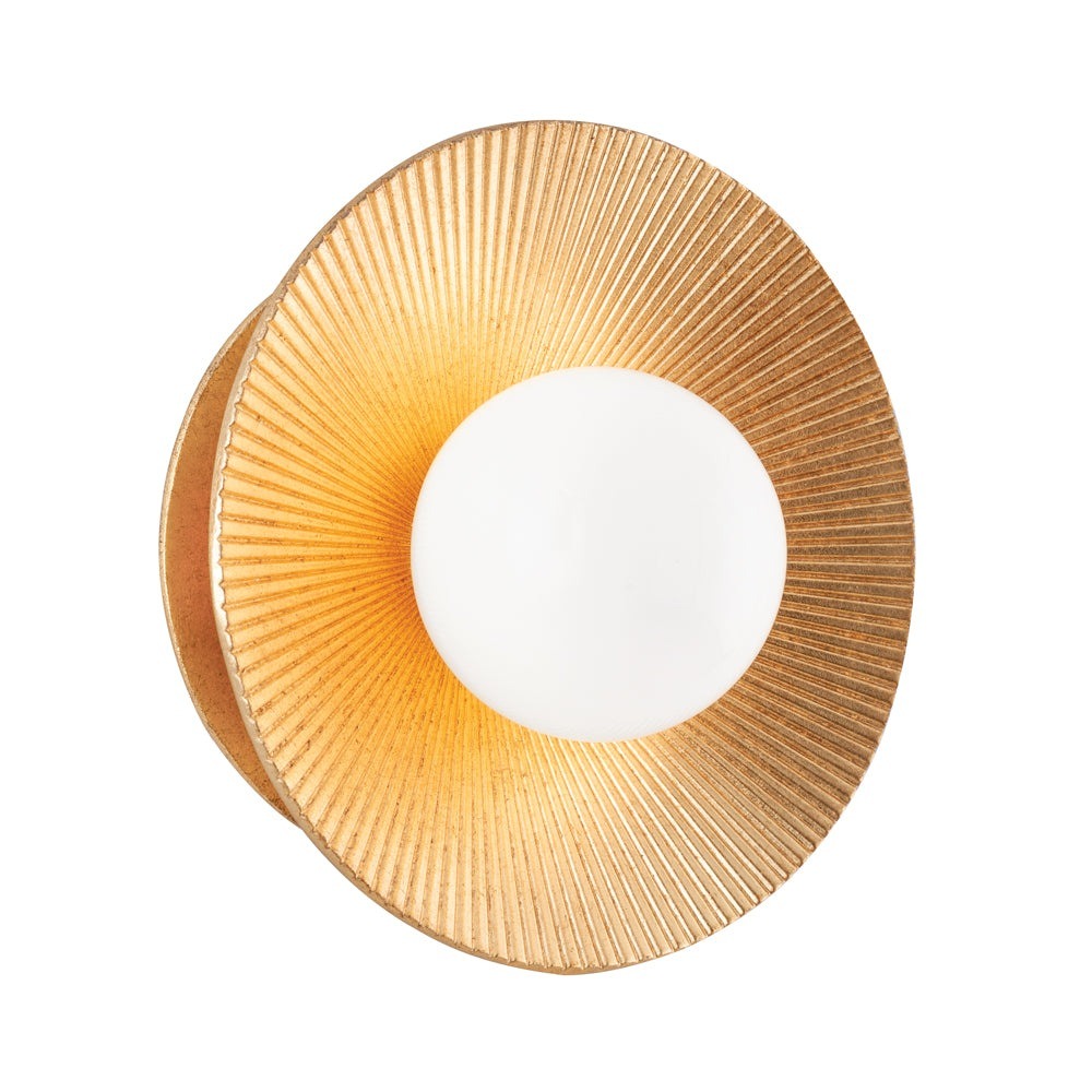 Hudson Valley Lighting 1 Light Round Wall Sconce in Vintage Gold Leaf