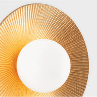 Hudson Valley Lighting 1 Light Round Wall Sconce in Vintage Gold Leaf