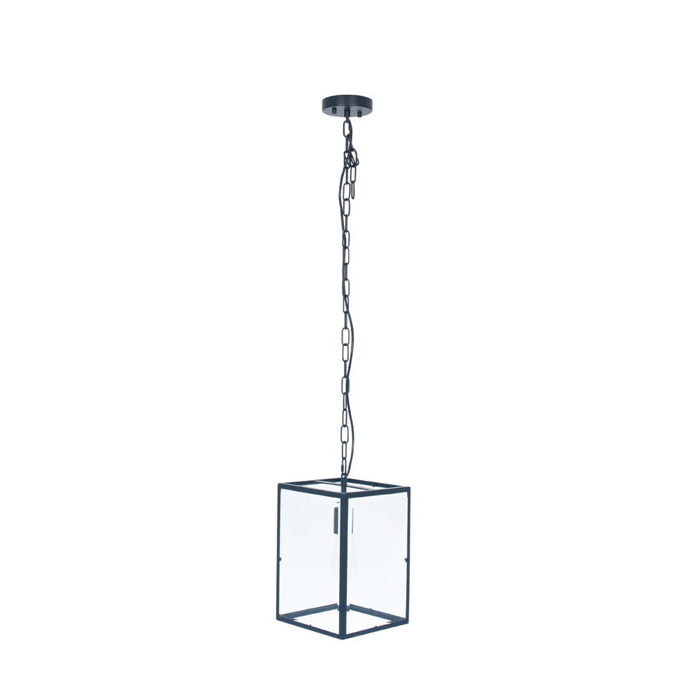 Krissy Metal & Glass Pendant Light - Matt Black Pacific Lifestyle 1
