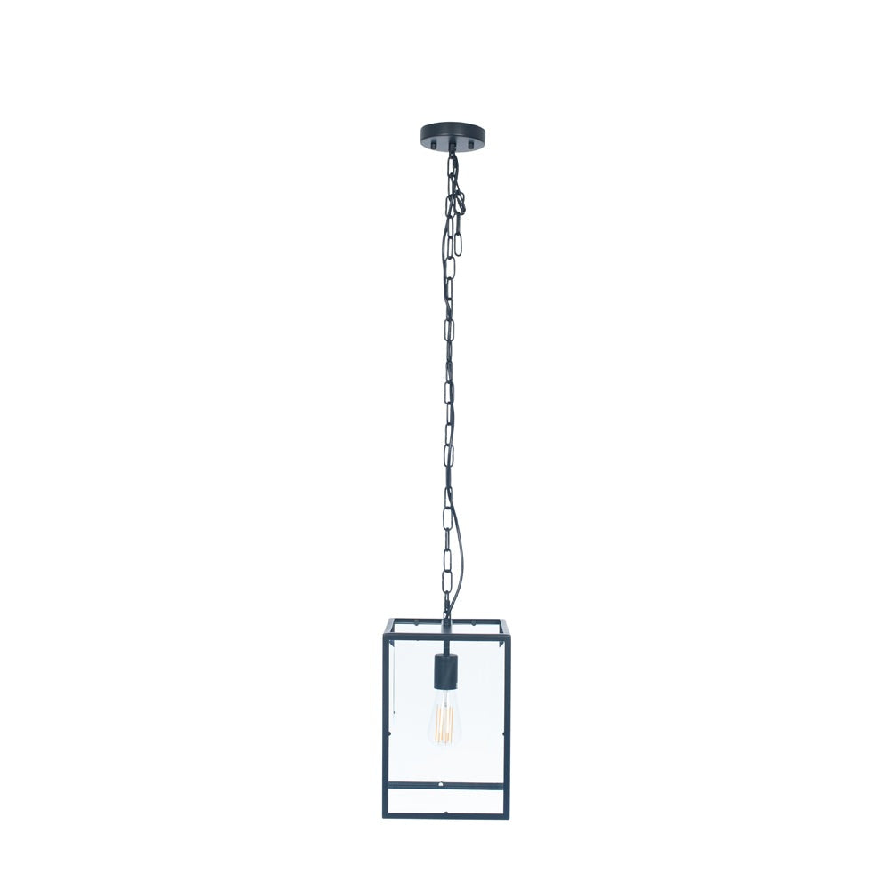Krissy Metal & Glass Pendant Light - Matt Black Pacific Lifestyle 2