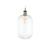 Olivia's Abby Tall Clear Ribbed Glass Pendant