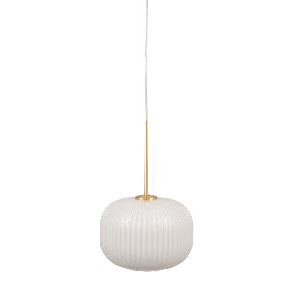 Olivia's Luca Ribbed Squoval Pendant in White & Gold