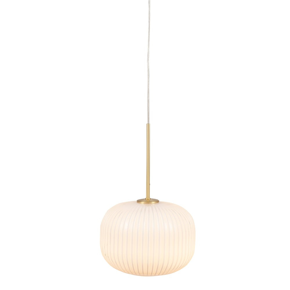 Olivia's Luca Ribbed Squoval Pendant in White & Gold