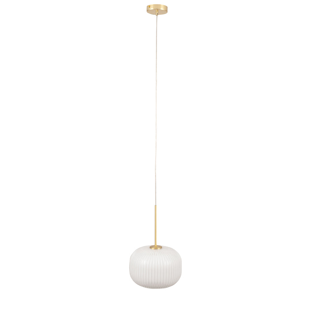 Olivia's Luca Ribbed Squoval Pendant in White & Gold