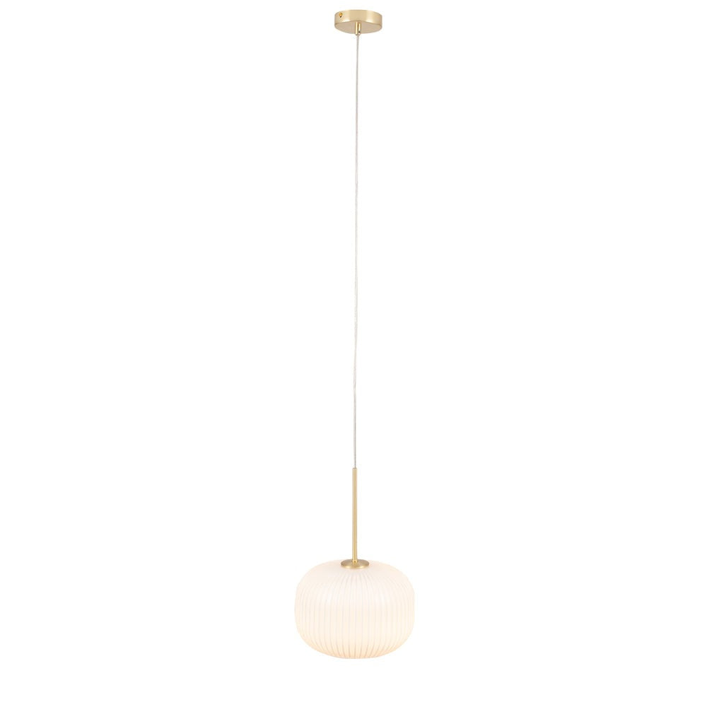 Olivia's Luca Ribbed Squoval Pendant in White & Gold