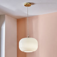 Olivia's Luca Ribbed Squoval Pendant in White & Gold