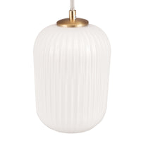 Olivia's Kara Ribbed Glass Pendant in White & Gold