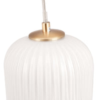 Olivia's Kara Ribbed Glass Pendant in White & Gold