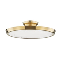 Hudson Valley Lighting Draper Led Flush Mount Light Aged Brass