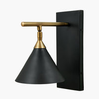 Olivia's Netty Wall Lamp in Matt Black and Antique Brass