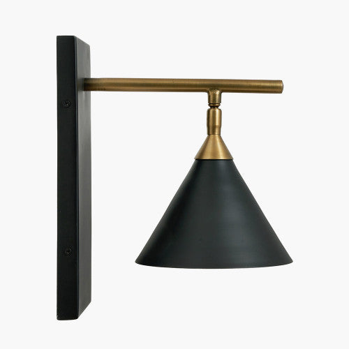 Olivia's Netty Wall Lamp in Matt Black and Antique Brass