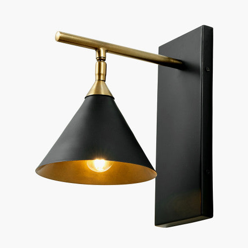 Olivia's Netty Wall Lamp in Matt Black and Antique Brass