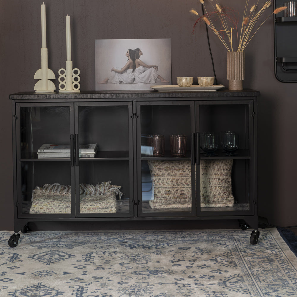 Olivia's Nordic Living Collection - Frey Low Cabinet in Black