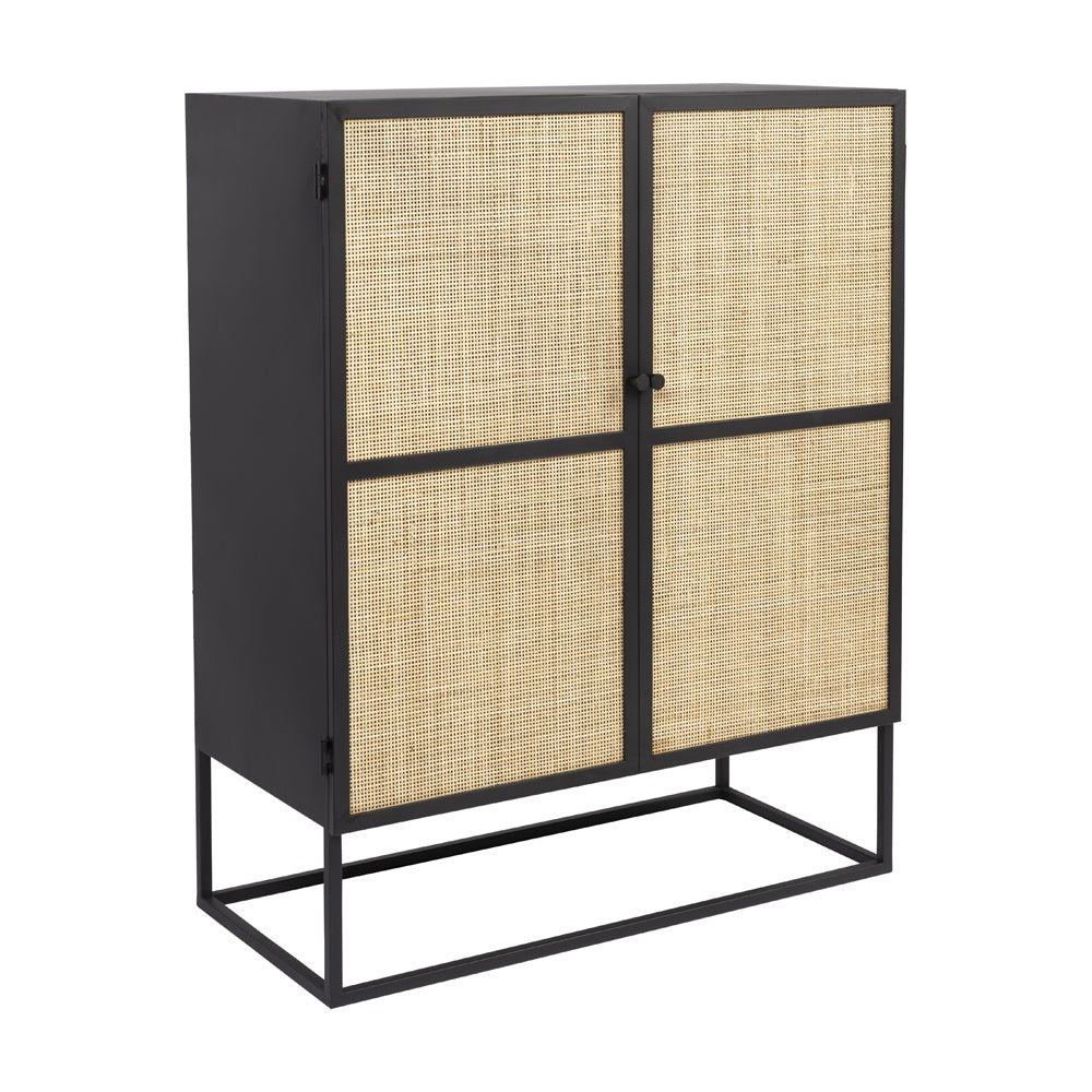 Olivia's Nordic Living Collection Guy Low 2 Door Cabinet in Black