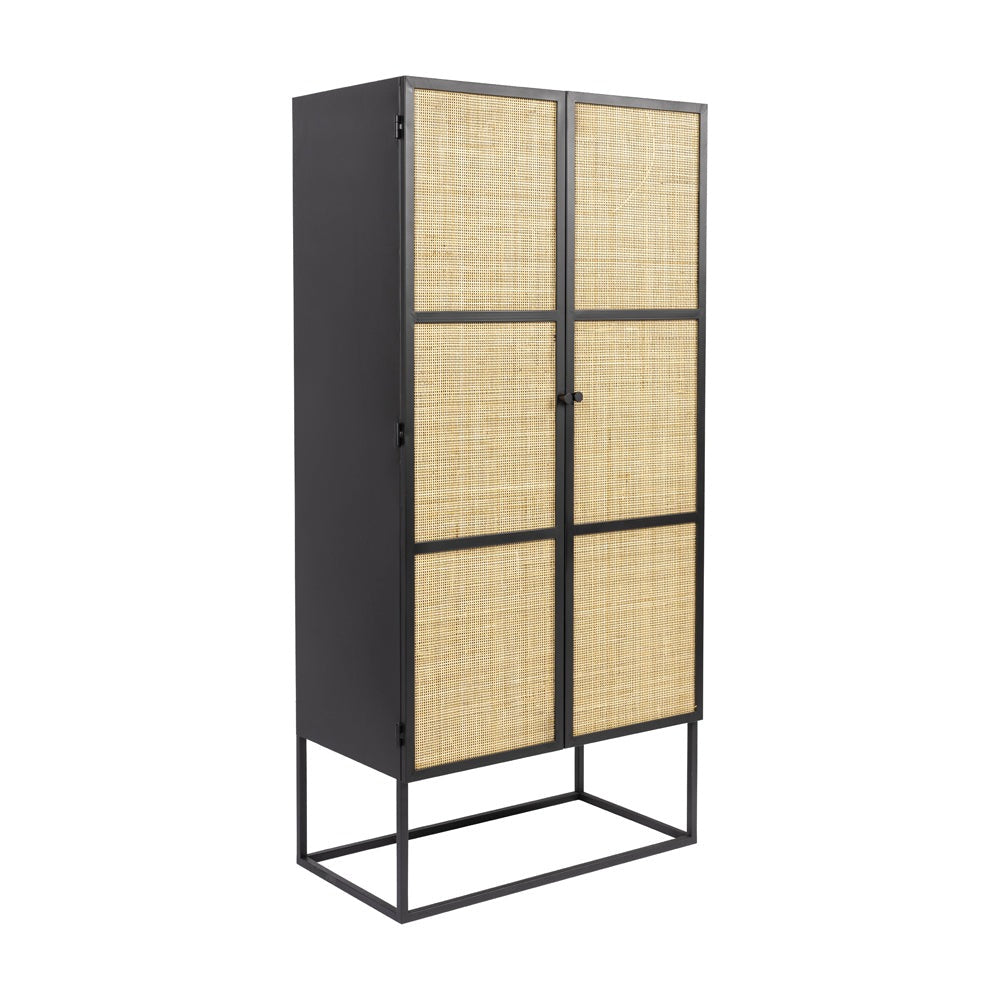 Olivia's Nordic Living Collection Guy High 2 Door Cabinet in Black