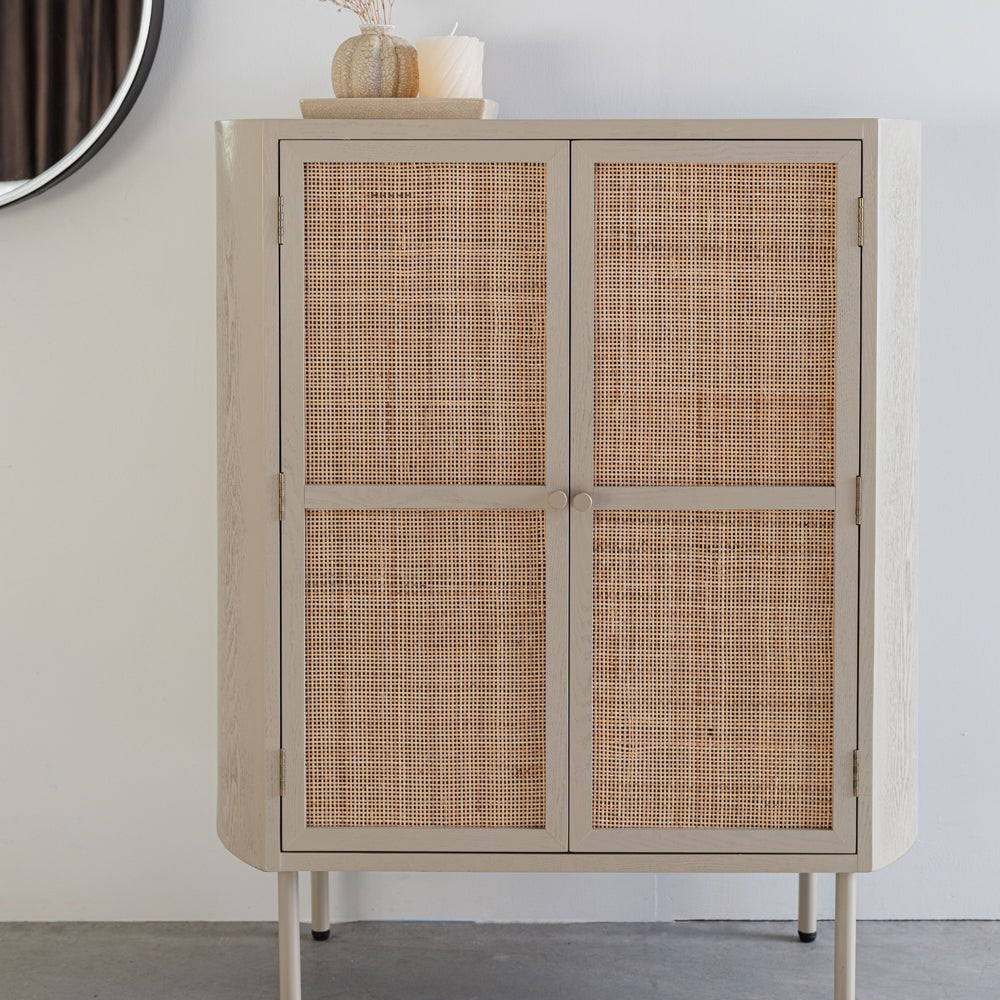 Olivia's Nordic Living Collection Maya Low 2 Door Cabinet in Beige