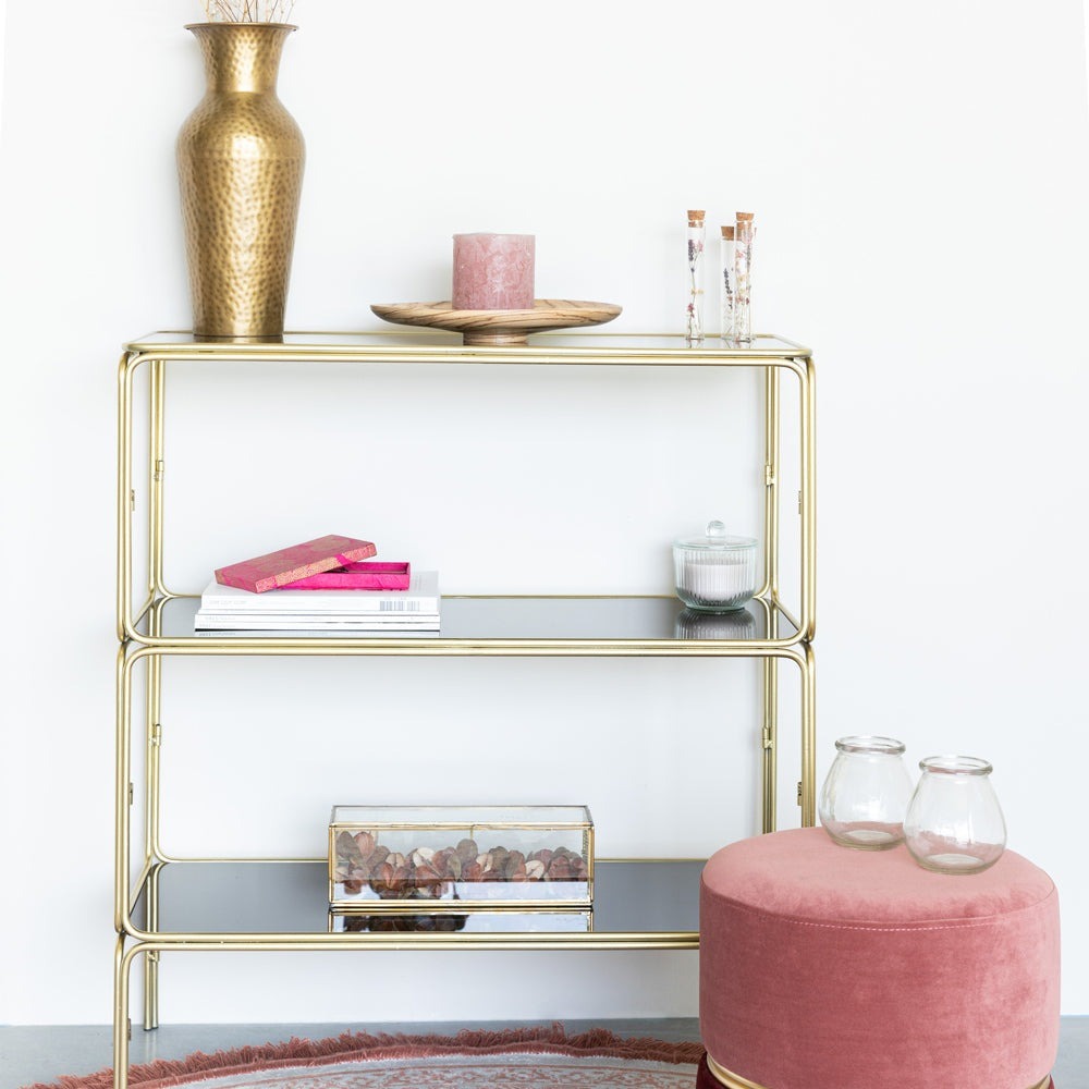 Olivia's Nordic Living Collection Layla Shelving Unit in Gold