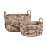 Olivia'a Set of 2 Kobi Oval Baskets in Grey