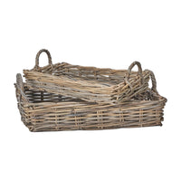 Olivia's Set of 2 Kobi Tray Baskets in Grey