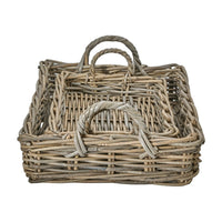 Olivia's Set of 2 Kobi Tray Baskets in Grey