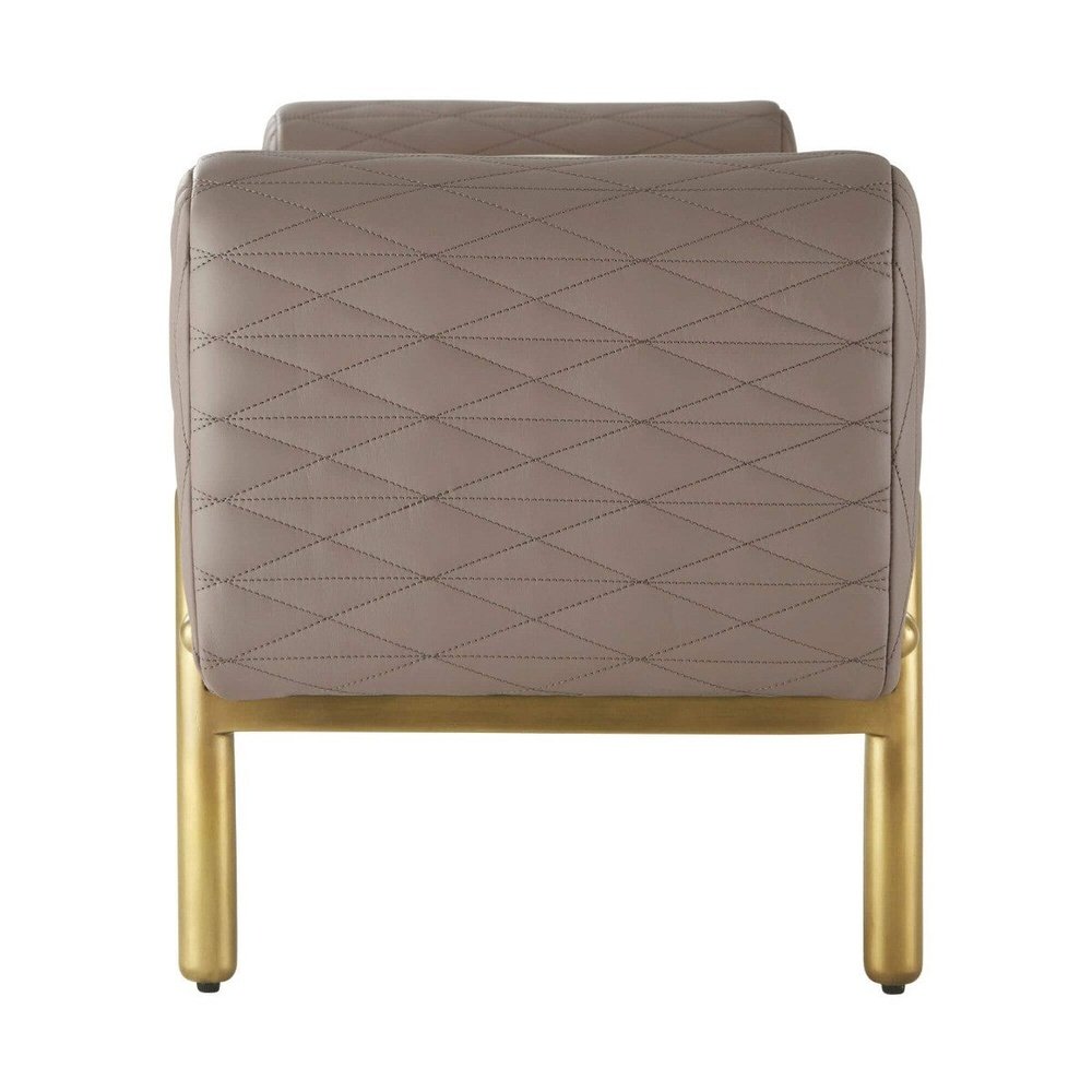  Theodore Alexander-Theodore Alexander Iconic Bench in Leather-Gold 901 