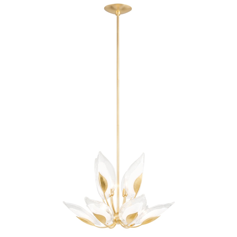 Hudson Valley Lighting Blossom Chandelier in Soft Off White & Gold Leaf