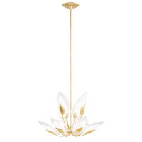 Hudson Valley Lighting Blossom Chandelier in Soft Off White & Gold Leaf