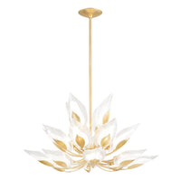 Hudson Valley Lighting Blossom Chandelier in Soft Off White & Gold Leaf