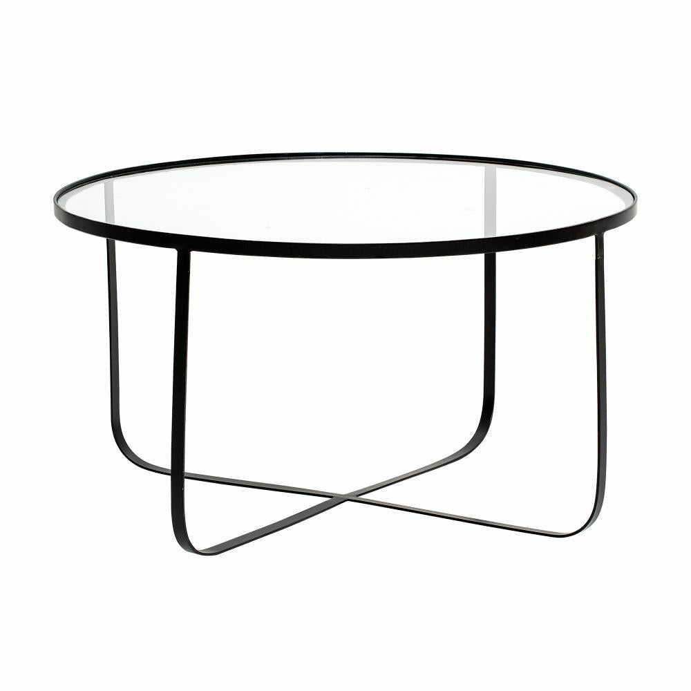 Harper Glass Round Coffee Table - Black Bloomingville 1