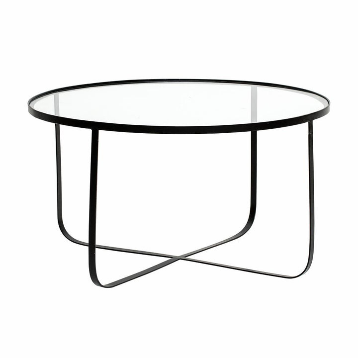 Harper Glass Round Coffee Table - Black Bloomingville 1