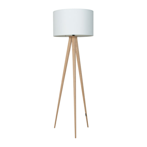 Tripod Floor Lamp - White & Wood Base Zuiver 1