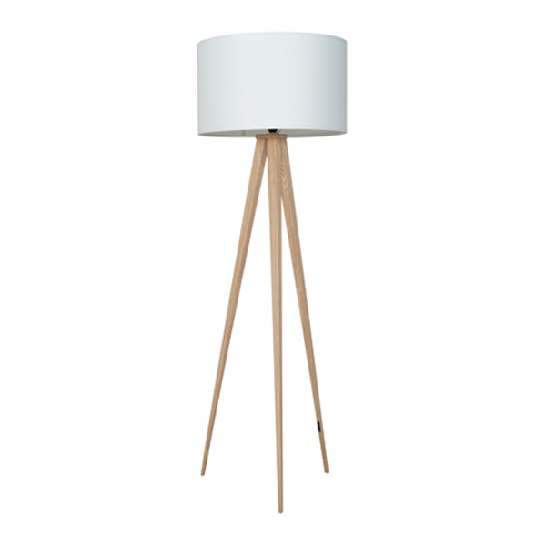  Zuiver-Zuiver Tripod Floor Lamp White - Wood Base-White 949 