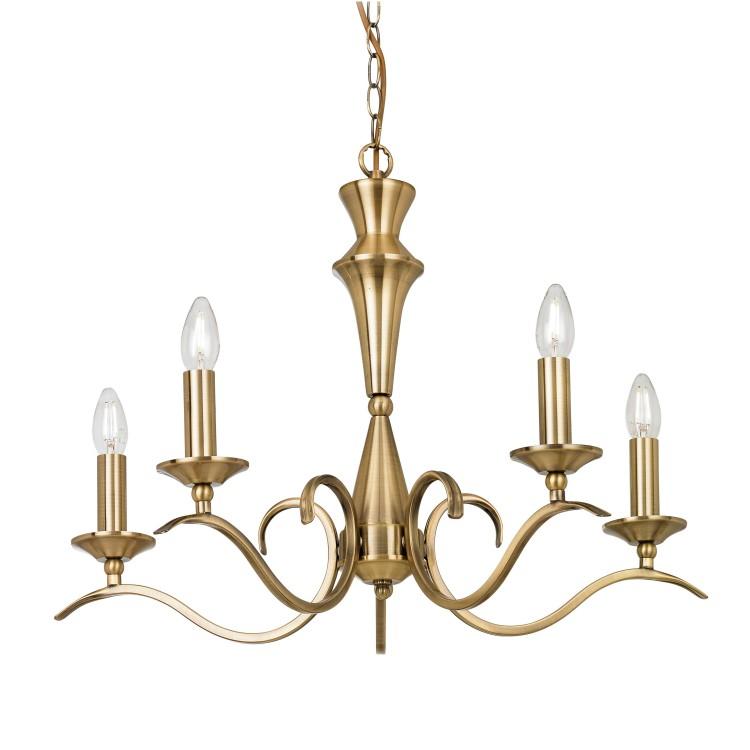 Olivia's Karla 5 Chandelier Antique Brass